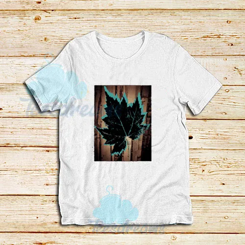 Black Leaf Design T-Shirt For Unisex