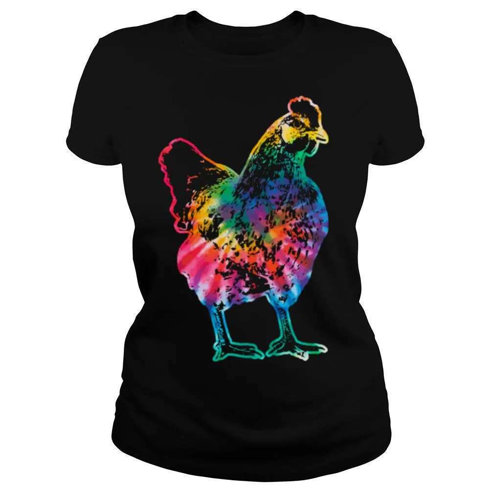 Chicken Tie Dye Hippie Poultry Farmer Farm shirt - Image 2