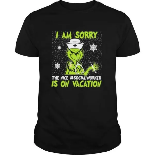 Christmas nurse grinch i am sorry the inca social worker is on vacation snow shirt - Image 2