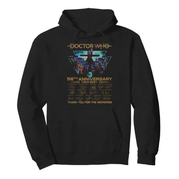 Doctor Who 58th Anniversary 1963 2021 Thank You For The Memories Signatures shirt - Image 6