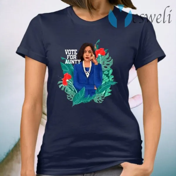 Kamala Harris Vote For Aunty T-Shirt - Image 3