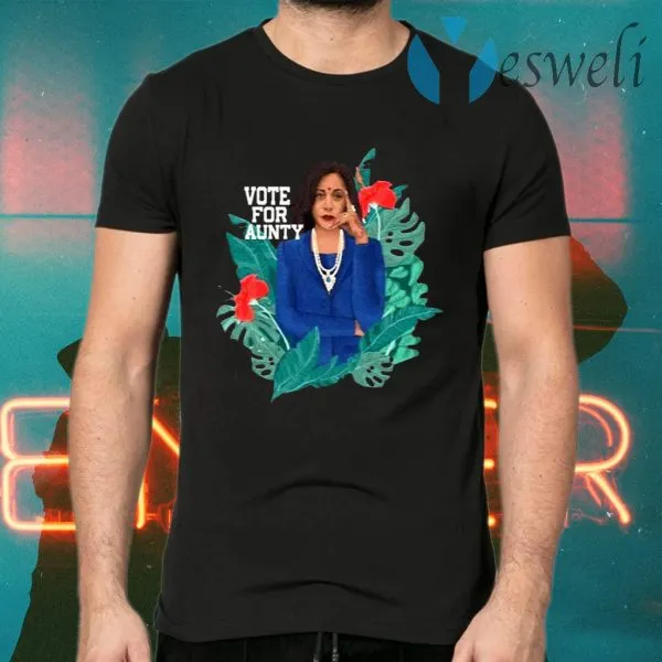 Kamala Harris Vote For Aunty T-Shirt - Image 2