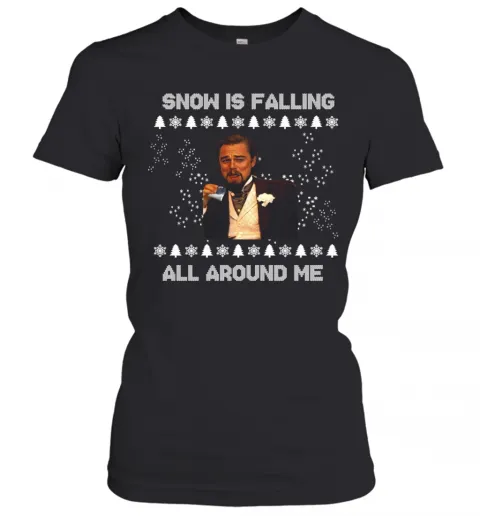 Leonardo Dicaprio Snow Is Falling All Around Me Christmas T-Shirt Classic Mens T-shirt - Image 3