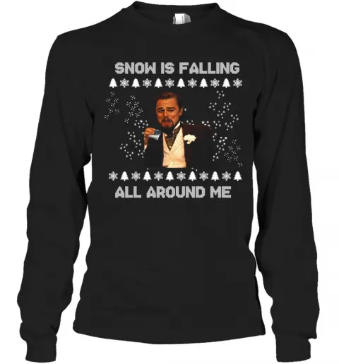 Leonardo Dicaprio Snow Is Falling All Around Me Christmas T-Shirt Classic Mens T-shirt - Image 4