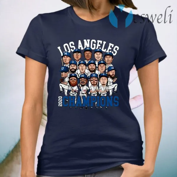 Los Angeles Dodger Player Chibi 2020 Champions T-Shirt - Image 3