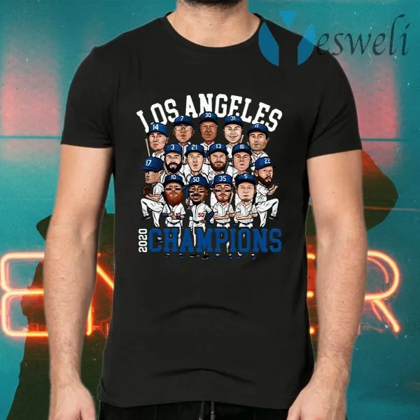 Los Angeles Dodger Player Chibi 2020 Champions T-Shirt - Image 2