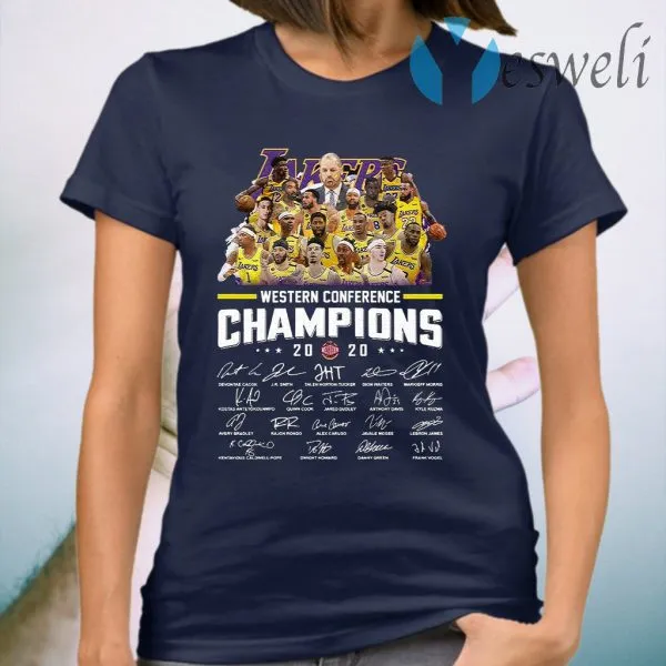 Los Angeles Lakers Westers Conference 2020 Signature T-Shirt - Image 3