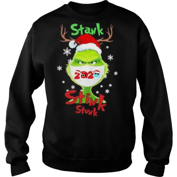 Merry christmas grinch wear mask stink stank stunk 2020 shirt - Image 5