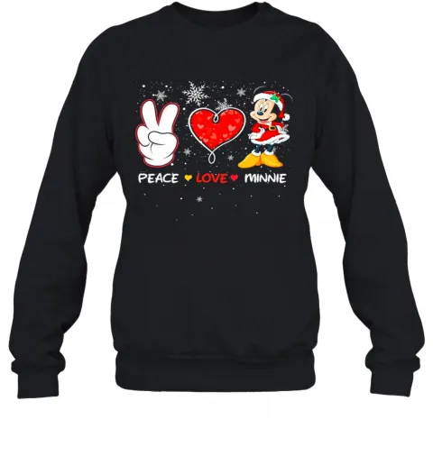 Peace Love Minnie Mouse Santa Merry Christmas T-Shirt Classic Mens T-shirt - Image 5