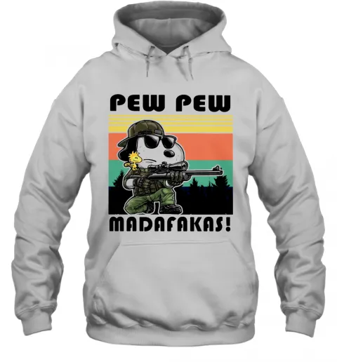 Snoopy Pew Pew Madafakas Vintage T-Shirt Classic Mens T-shirt - Image 6