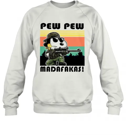 Snoopy Pew Pew Madafakas Vintage T-Shirt Classic Mens T-shirt - Image 5