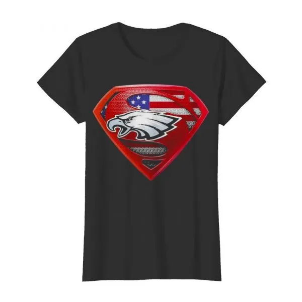 Superman philadelphia eagles american flag shirt - Image 3