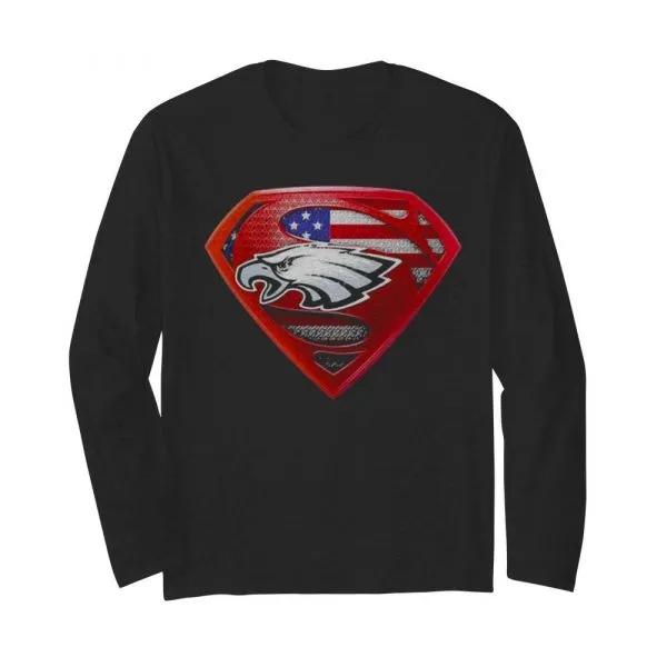 Superman philadelphia eagles american flag shirt - Image 4