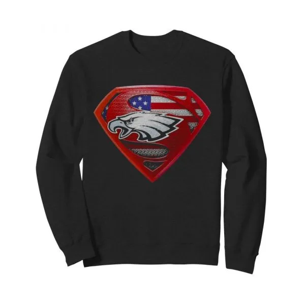 Superman philadelphia eagles american flag shirt - Image 5