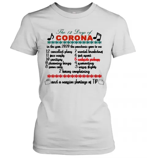 The 12 Days Of Corona Christmas T-Shirt Classic Mens T-shirt - Image 3