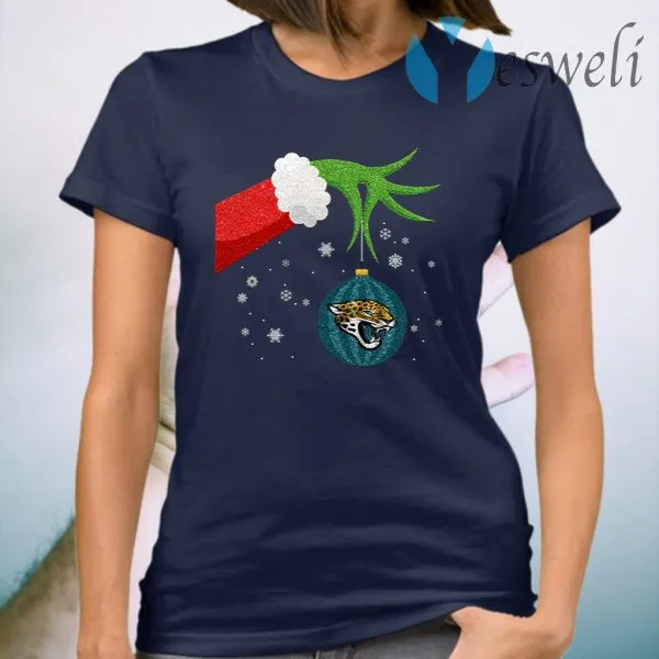 The Grinch Christmas Ornament Jacksonville Jaguars T-Shirt - Image 3