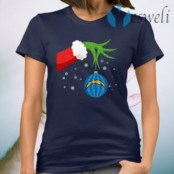 The Grinch Christmas Ornament Los Angeles Chargers T-Shirt - Image 3