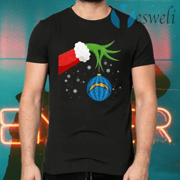 The Grinch Christmas Ornament Los Angeles Chargers T-Shirt - Image 2