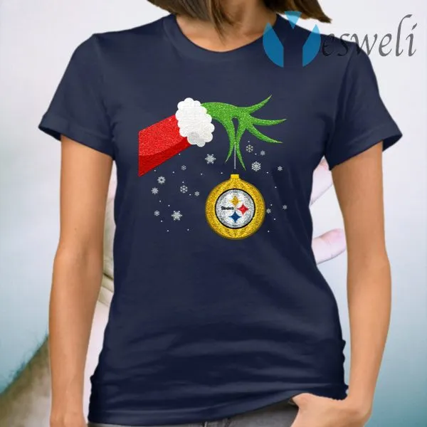 The Grinch Christmas Ornament Pittsburgh Steelers T-Shirt - Image 3