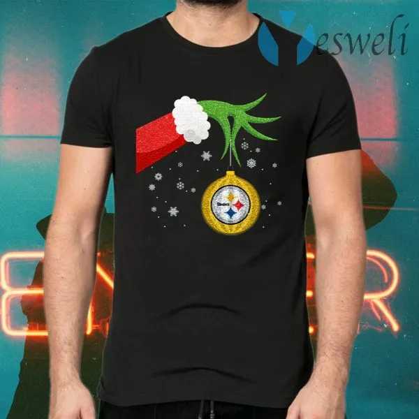 The Grinch Christmas Ornament Pittsburgh Steelers T-Shirt - Image 2