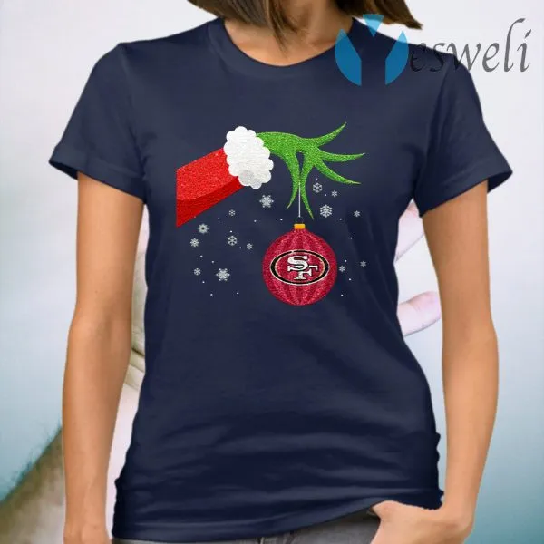 The Grinch Christmas Ornament San Francisco 49ers T-Shirt - Image 3