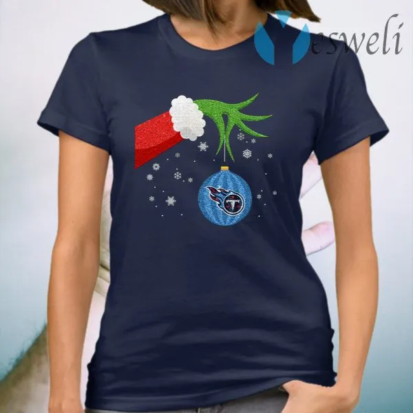 The Grinch Christmas Ornament Tennessee Titans T-Shirt - Image 3