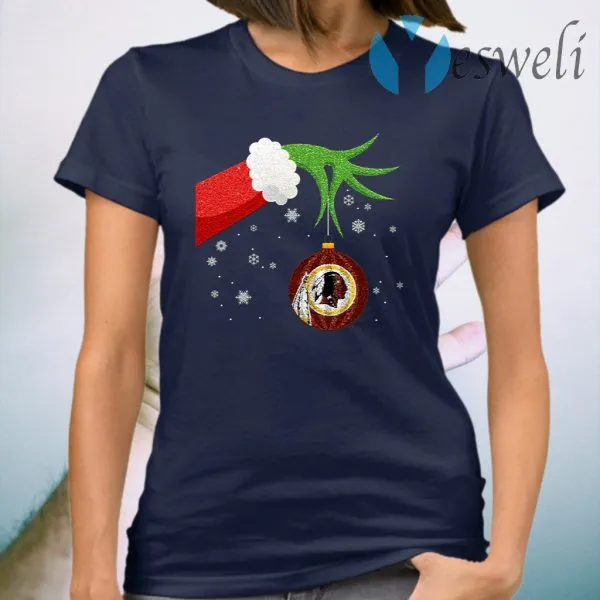 The Grinch Christmas Ornament Washington Redskins T-Shirt - Image 3
