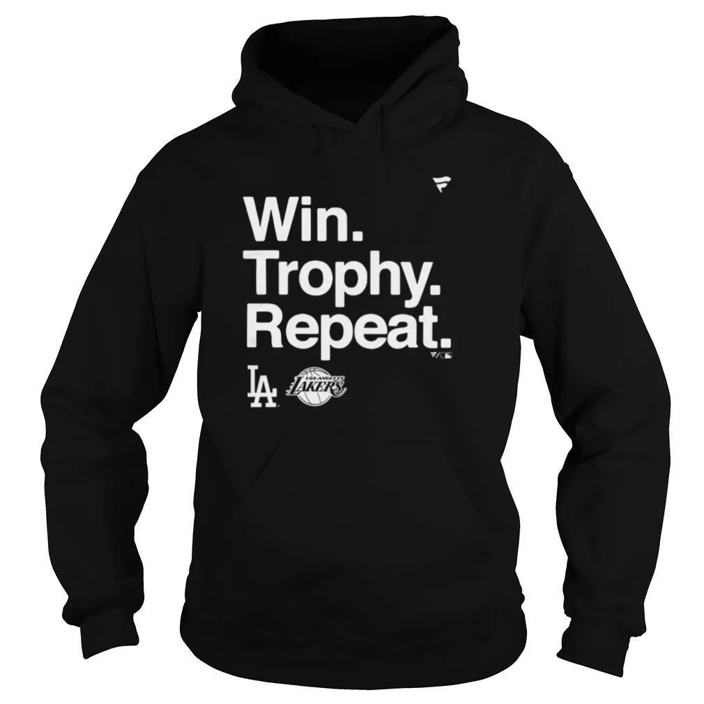 Win Trophy Repeat Los Angeles Dodgers Los Angeles Lakers shirt - Image 5