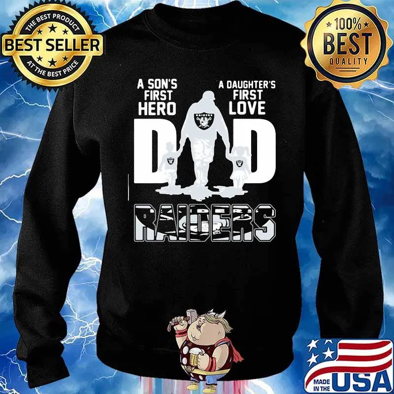 A son's first hero dad a daughter's first love oklahoma raiders s Sweater