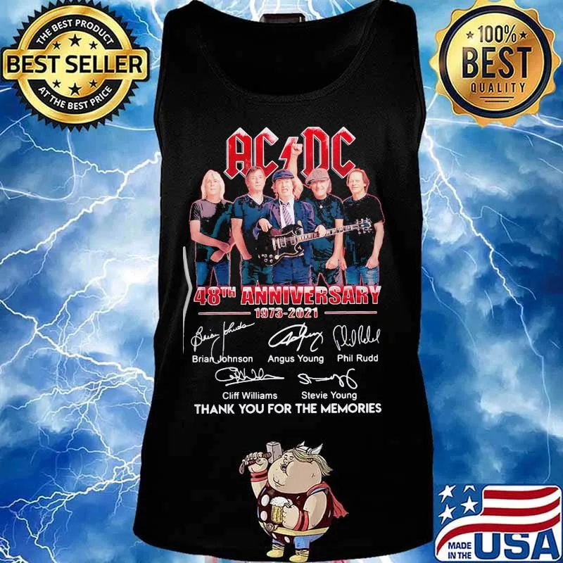 Ac Dc 48th Anniversary 1973 2021 Birthday Signature Shirt Tank top
