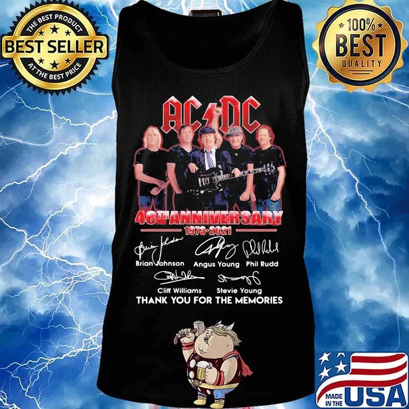 Acdc Band Music Signature 48th Anniversary Birthday Thank For The Memories Shirt Tank top