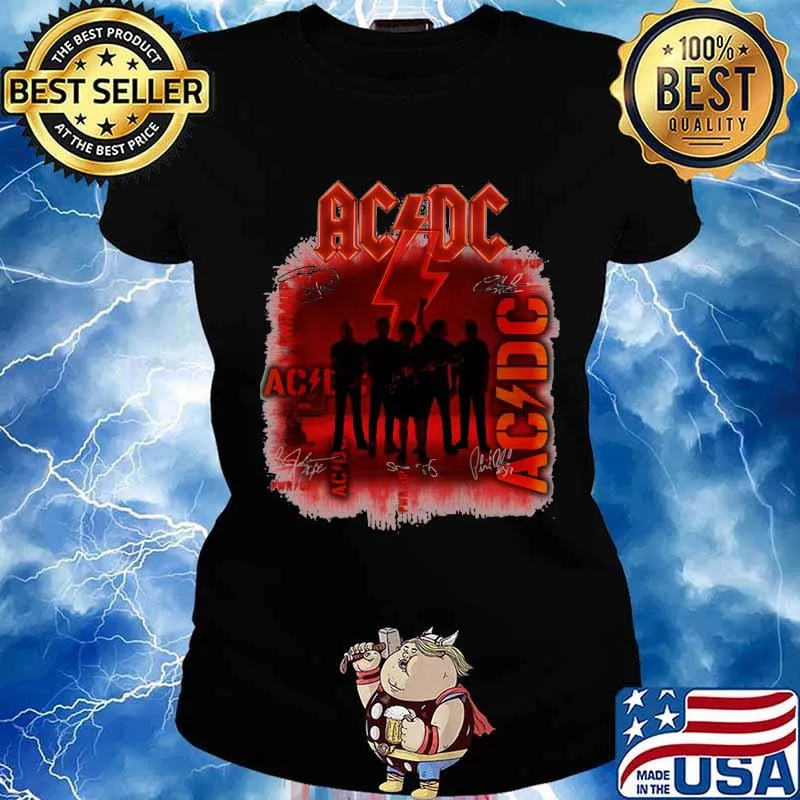 Acdc Band Music Signature Shirt Ladies tee