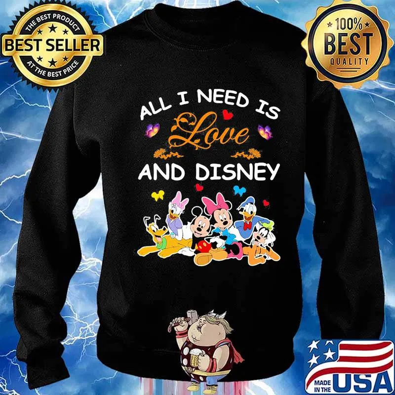 All i need is love and disney mickey mouse and friends s Sweater