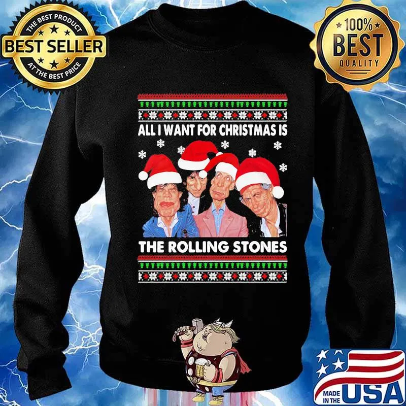 All I Want For Christmas Is The Rolling Stones Wear Hat Santa Merry Xmas Shirt Sweater