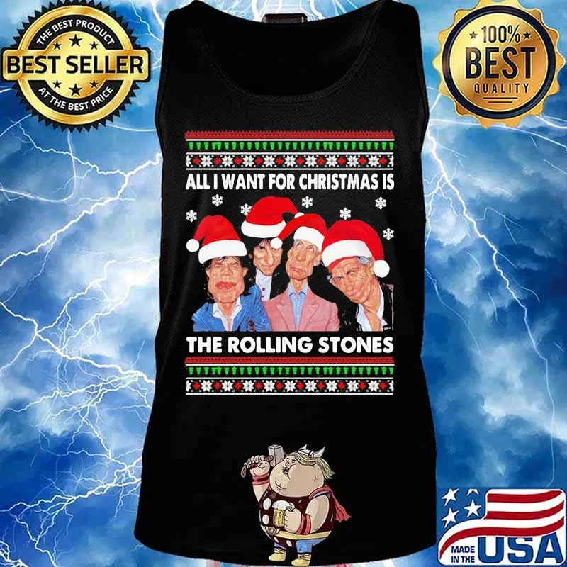 All I Want For Christmas Is The Rolling Stones Wear Hat Santa Merry Xmas Shirt Tank top