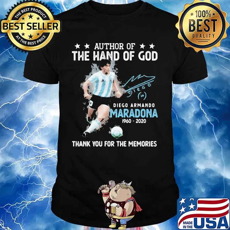 Author Of The Hand Of God Diego Maradona 1960 2020 Thank You For The Memorie Signuature Shirt