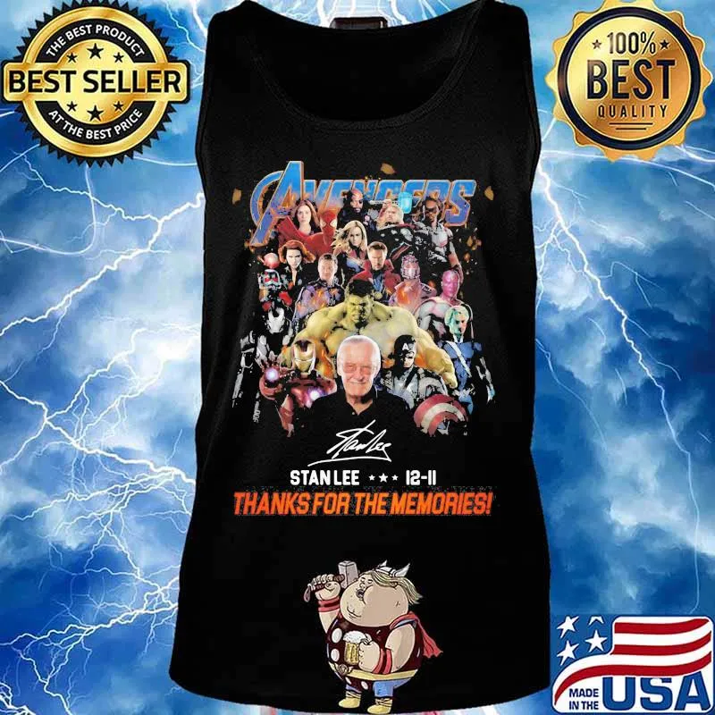 Avengers stanlee 12-11 thank you for the memories signature s Tank top