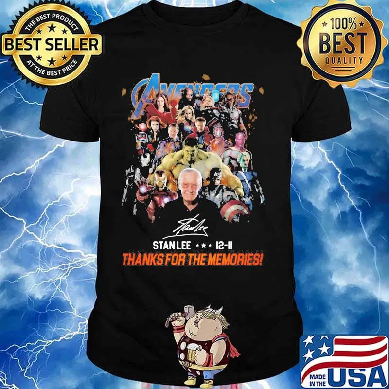 Avengers stanlee 12-11 thank you for the memories signature shirt