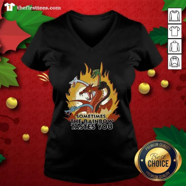 Awesome Dragon Sometimes The Rainbow Tastes You Shirt - Image 3