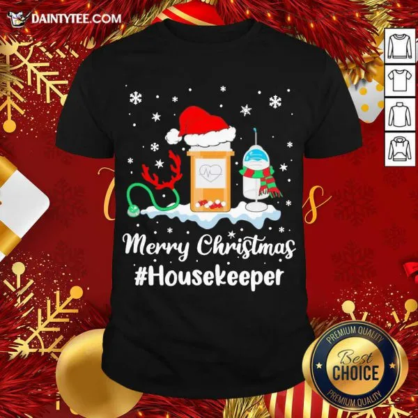 Awesome Nurse Santa Vaccine Merry Christmas Housekeeper Shirt