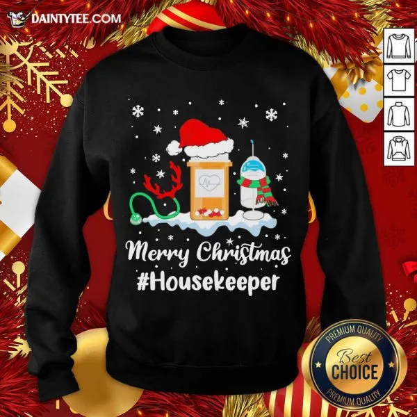 Awesome Nurse Santa Vaccine Merry Christmas Housekeeper Shirt - Image 2
