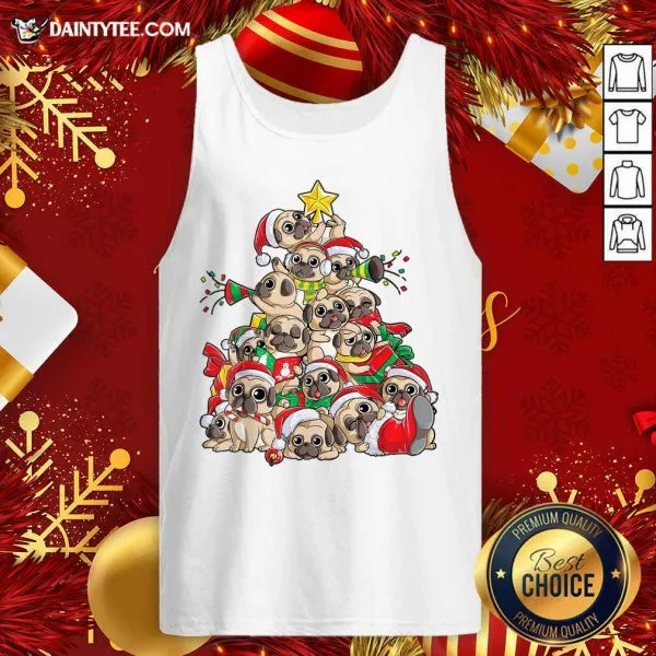 Awesome Pug Christmas Tree Dog Santa Merry Pugmas Xmas Gifts T-Shirt - Image 5