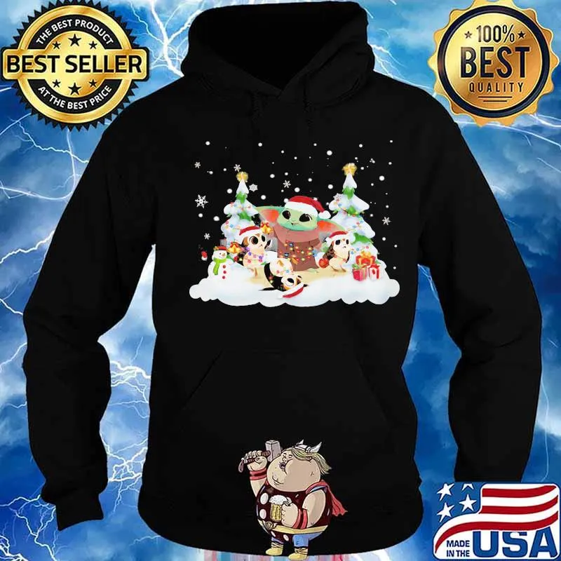 Baby yoda and owl merry christmas s Hoodie