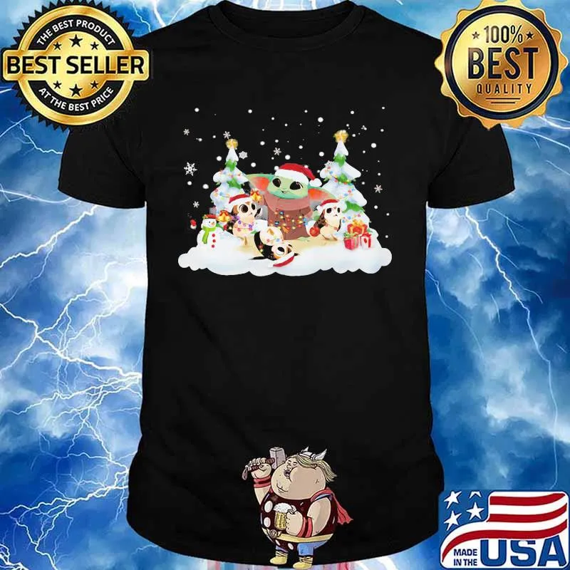 Baby yoda and owl merry christmas shirt