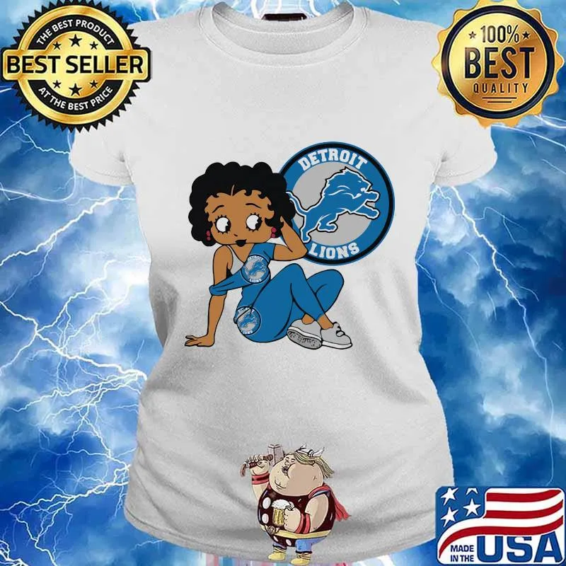 Betty boop detroit lions football s Ladies tee
