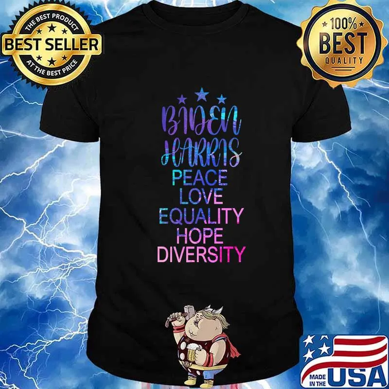 Biden Harris Peace Love Equality Hope Diversity Hologram Shirt