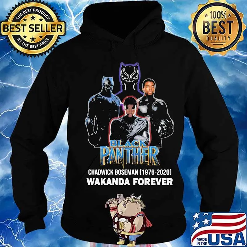 Black Panther Chadwick Boseman 1976 2020 Wakanda Forever Shirt Hoodie