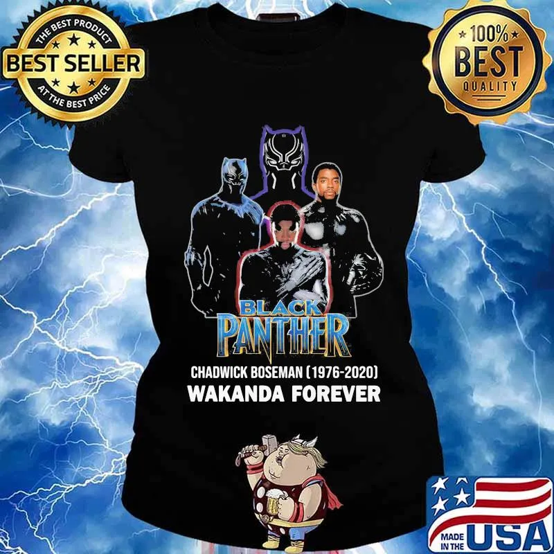 Black Panther Chadwick Boseman 1976 2020 Wakanda Forever Shirt Ladies tee