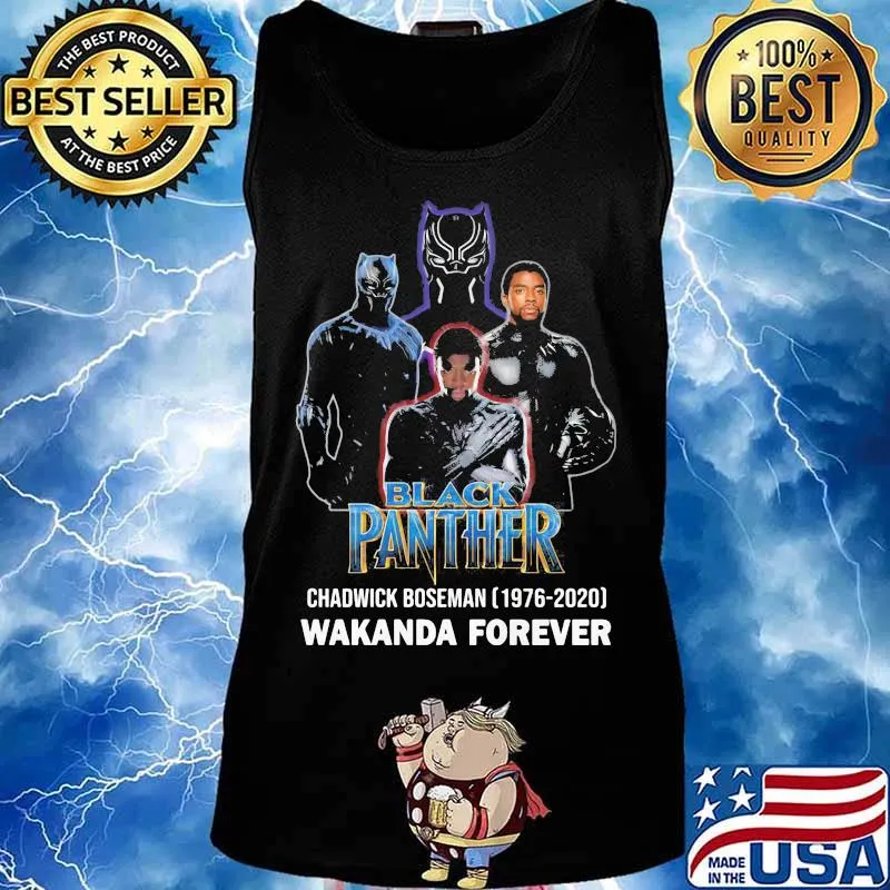 Black Panther Chadwick Boseman 1976 2020 Wakanda Forever Shirt Tank top