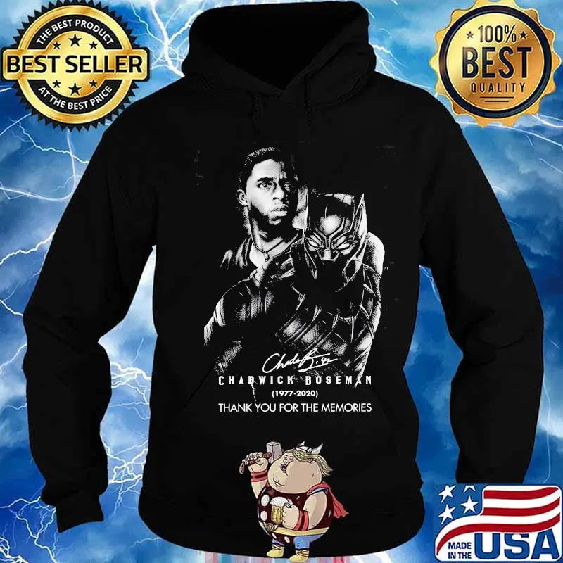 Black panther chadwick boseman 1977 2020 thank you for the memories 1977 2020 signature s Hoodie